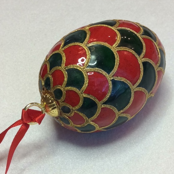 FINAL SALE PRICE Dillard’s Cloisonné Pine Cone Ornament w/Red Box - Picture 3 of 8